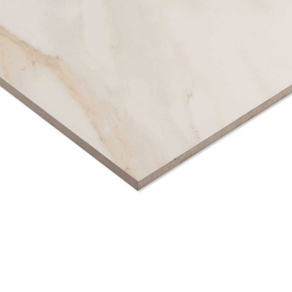 Alaska Satuario Gold 300x600 Polished Marble Effect Porcelain Tile - Side Angle