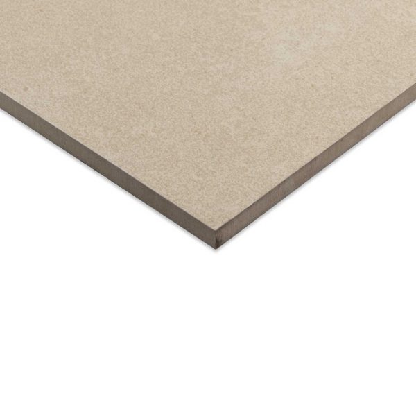 Artic Ivory Yellow 600x600 Polished Concrete Effect Porcelain Tile - Side Angle