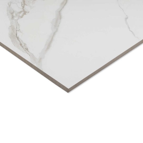 Satuario Blue 300x600 Polished Marble Effect Porcelain Tile - Side Angle