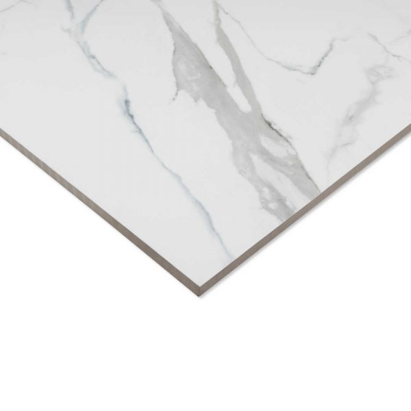 Satuario Blue 600X600 Matt Marble Effect Porcelain Tile - Side Angle