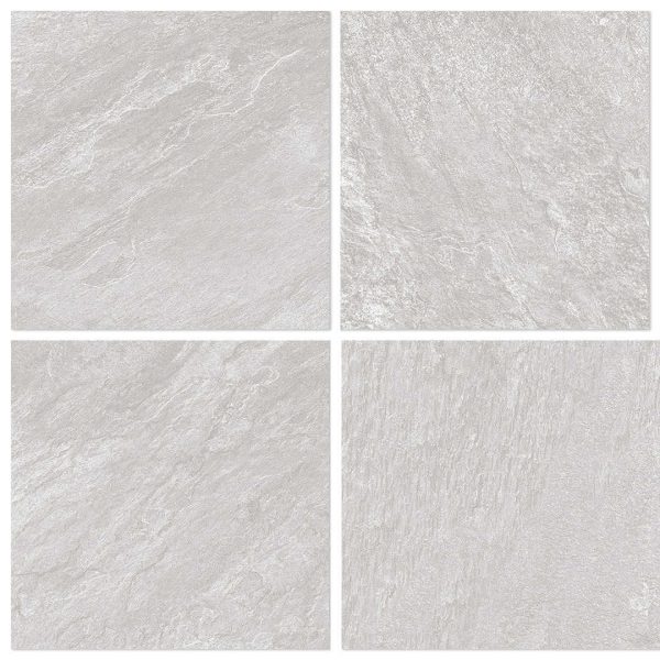 Seaback Silver 600x600 Rough Matt Outdoor Tile - All Face