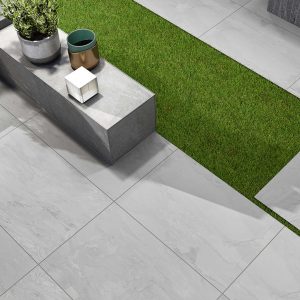 Slate Rock Steel Grey 800x800 Rough Matt Outdoor Tile - Render