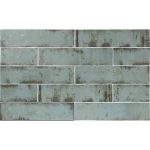 Brooklyn Aqua Green 75x300 Rustic Brick Effect Wall Tile - Pattern view