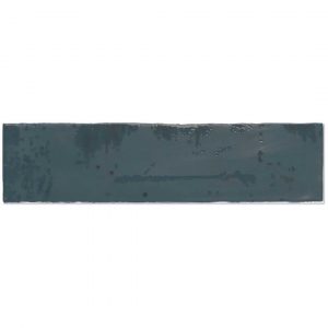 Patina Blue 75x300 Shine Metal Effect White Body Tile - Main