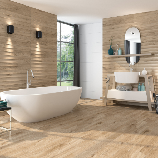 Orgo Nogal Yellow 200x1200 Matt Anti Slip Wood Effect Porcelain Tile - Render