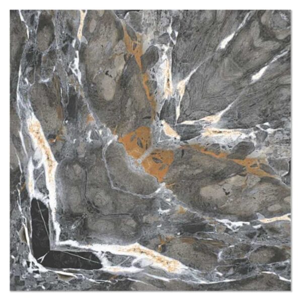 Fossil Azul Grey 600x600 Polished Marble Effect Porcelain Tile - Main