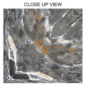 Fossil Azul Grey 600x600 Polished Marble Effect Porcelain Tile - Close Up