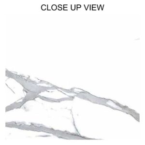 Reno Satuario White 400x1200 Polished Marble Effect Porcelain Tile - Close Up