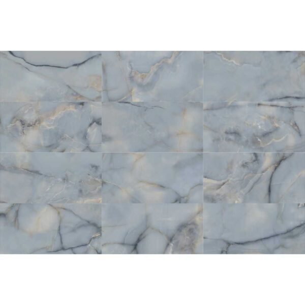 Horizon Sky Blue 600x1200 Polished Mable Effect Porcelain Tile - All Face