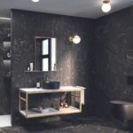 Opera Midnight Lux Black 400x1200 Matt Marble Effect Ceramic Tile - Render
