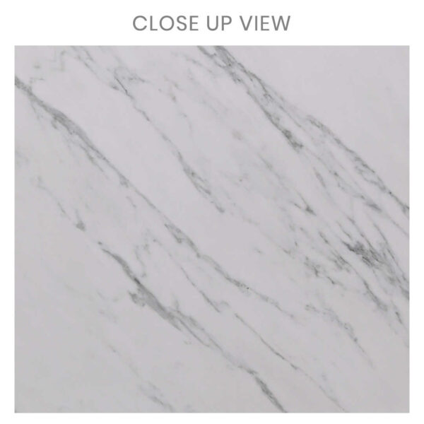 Fabulous Carrara White 600x1200 Polished Marble Effect Porcelain Tile Close Up