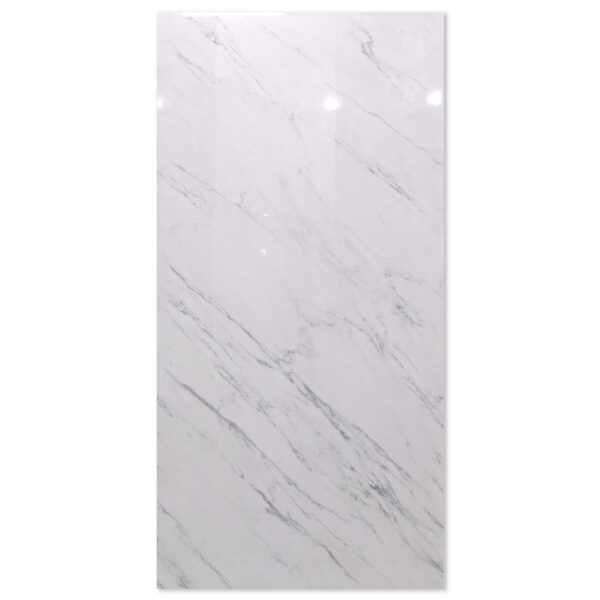 Fabulous Carrara White 600x1200 Polished Marble Effect Porcelain Tile Main