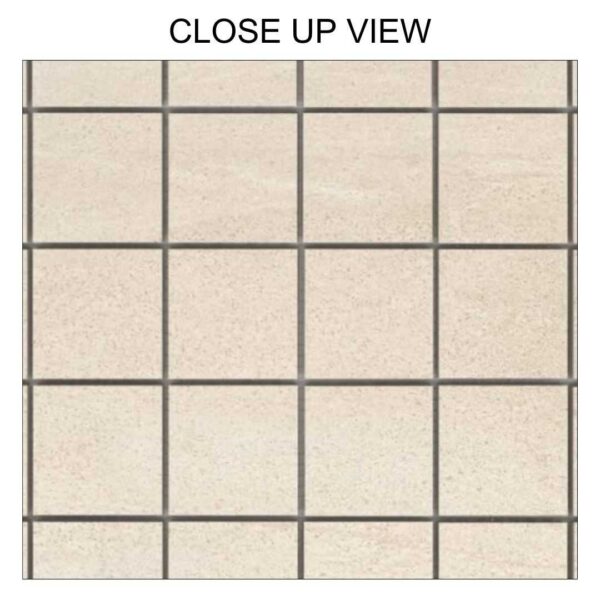 Weller White 300x300 Matt Mosaic Porcelain Tile - Close Up