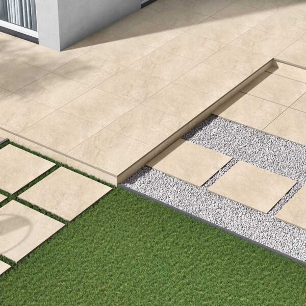 Hammerstone Beige 600X900 Outdoor Porcelain Tile - Render
